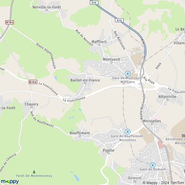 Plan Baillet En France Carte De Baillet En France 95560 Et Infos Pratiques