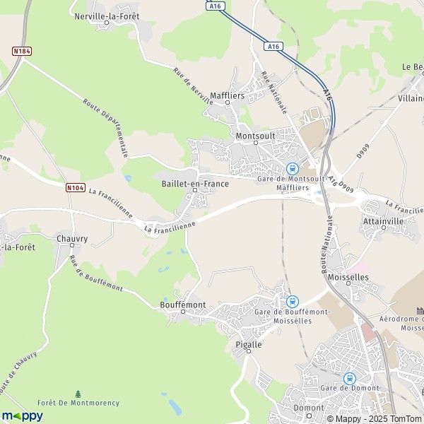 La carte pour la ville de Baillet-en-France 95560