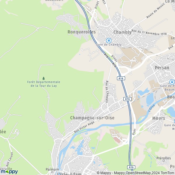 La carte pour la ville de Champagne-sur-Oise 95660