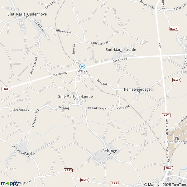 La carte pour la ville de 9570-9572 Lierde