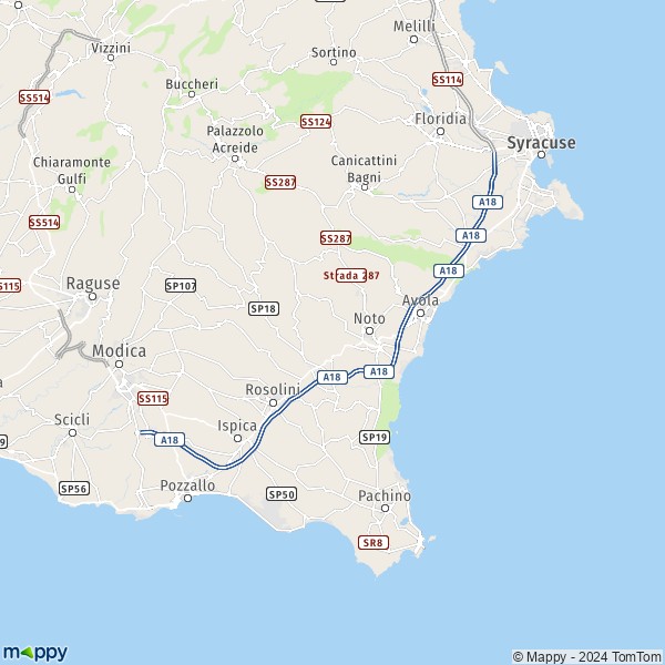 La carte pour la ville de Noto 96017