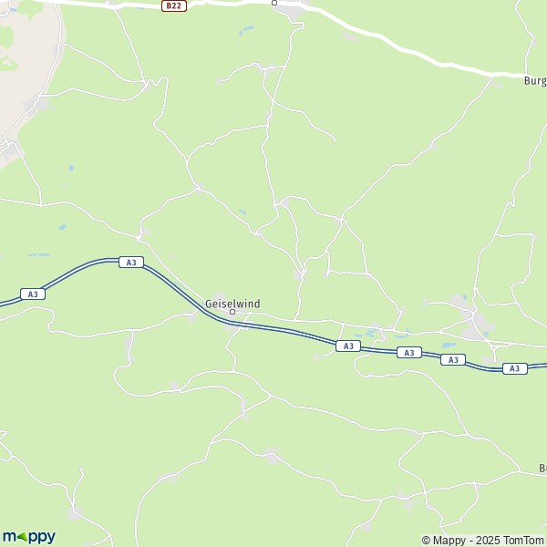 La carte pour la ville de 96160 Geiselwind