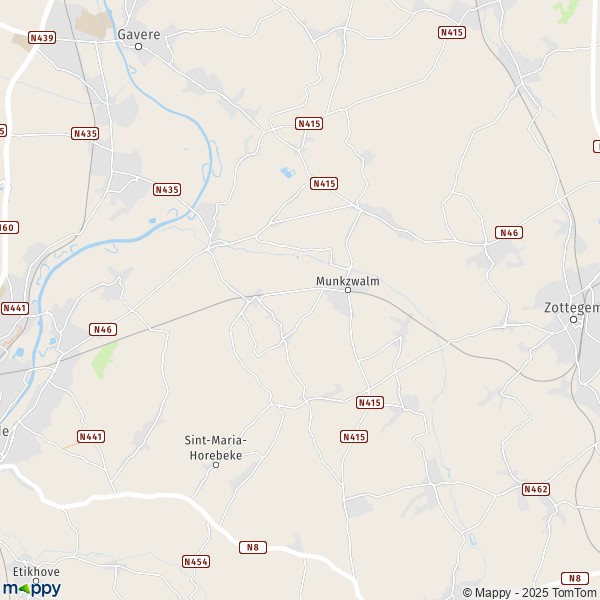 La carte pour la ville de 9620-9890 Zwalm
