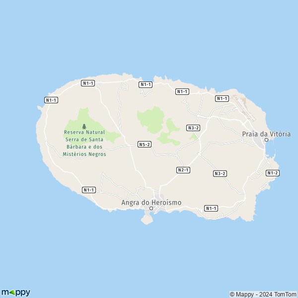 La carte pour la ville de 9700 Angra do Heroísmo