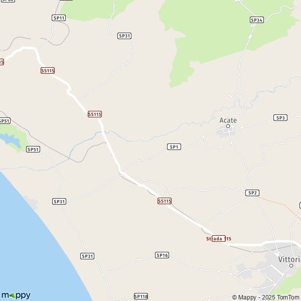 La carte pour la ville de Acate 97011