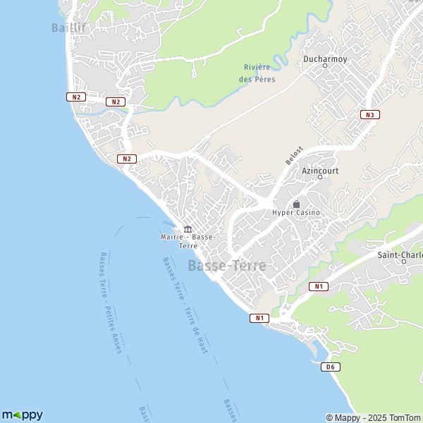 La carte pour la ville de Basse-Terre 97100