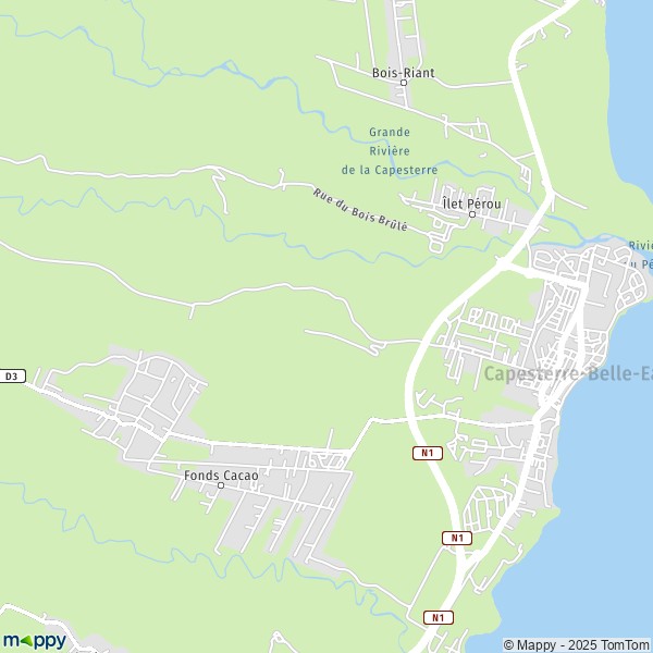 Carte Saint-Denis, 97130 Capesterre-Belle-Eau