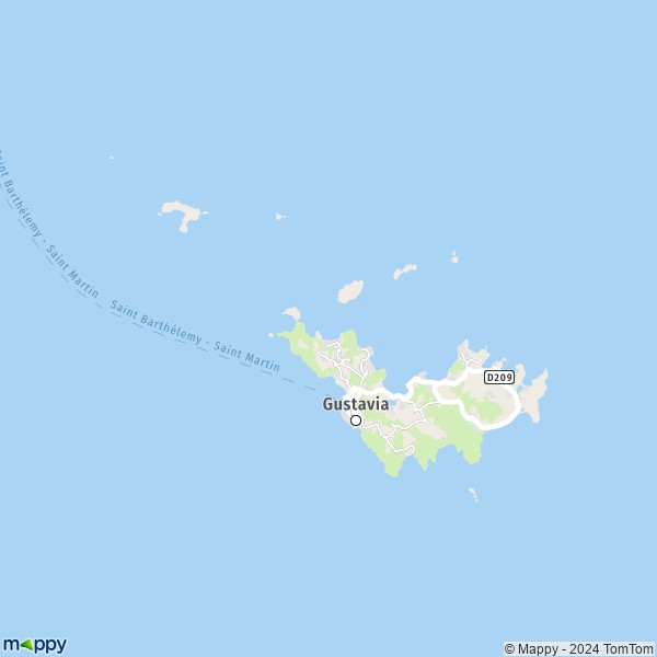 La carte pour la ville de Gustavia 97133