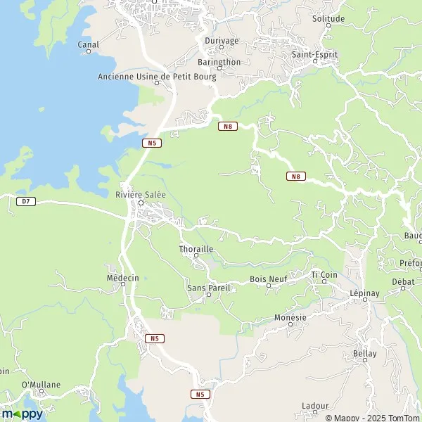 Plan RivièreSalée carte de RivièreSalée (97215) et infos pratiques