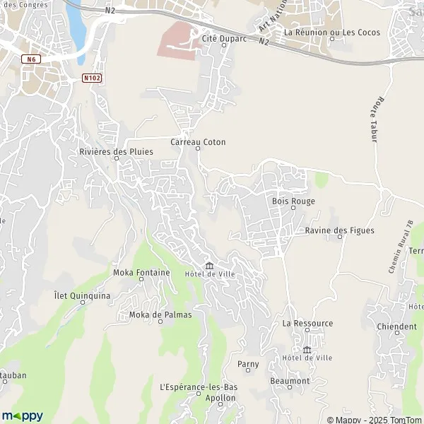 Plan La Source carte de La Source (97400) et infos pratiques