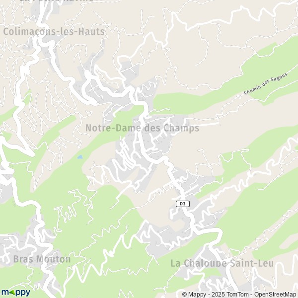Carte Notre-Dame des Champs, 97416 Saint-Leu