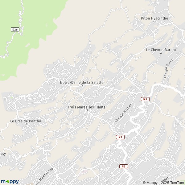 Carte Z.A. Trois Mares, 97418-97430 Le Tampon