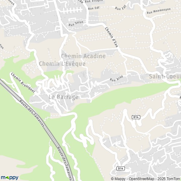 Carte Le Barrage, 97422 Saint-Paul