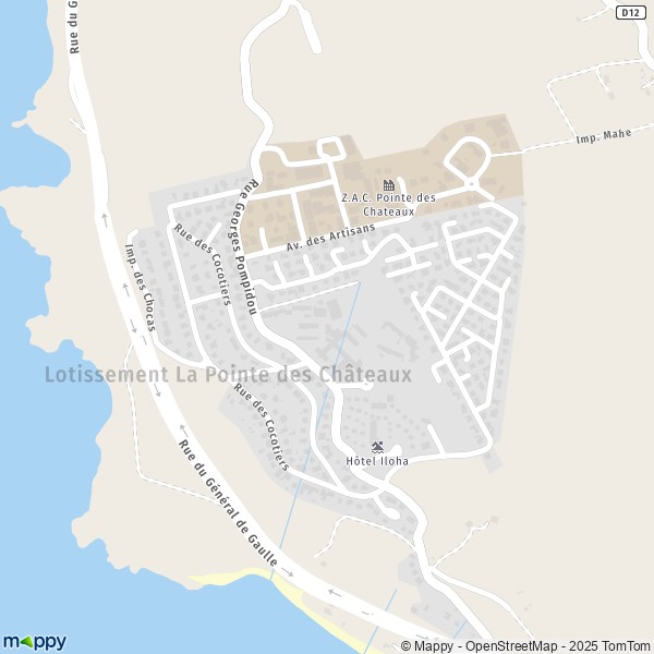 Carte Lotissement la Pointe des Châteaux, 97436 Saint-Leu