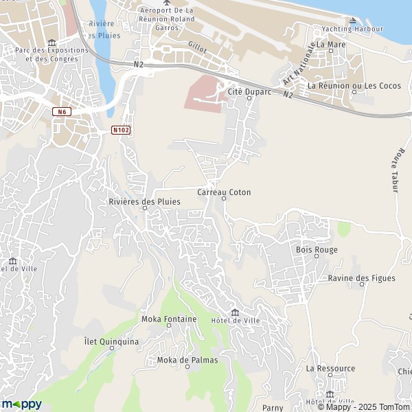 Carte Rivières des Pluies, 97438 Sainte-Marie