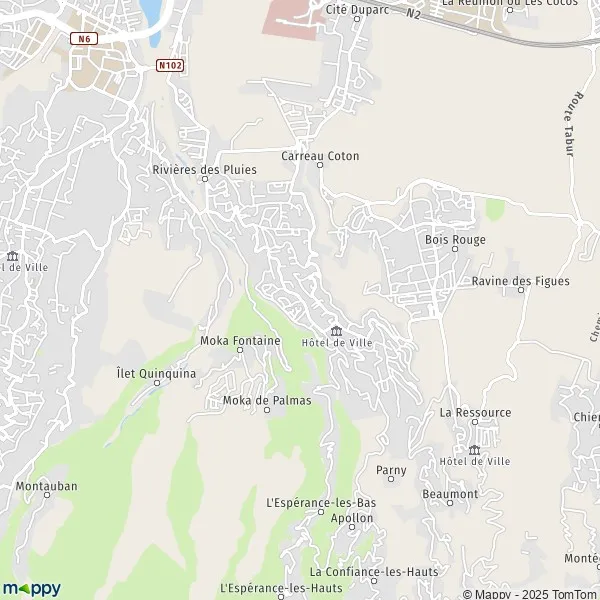 Plan saintemarie carte de saintemarie (97438) et infos pratiques