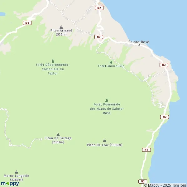 Plan SainteRose carte de SainteRose (97439) et infos pratiques