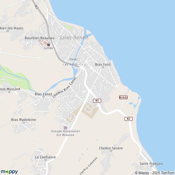 Carte Bras Fusil, 97470 Saint-Benoît