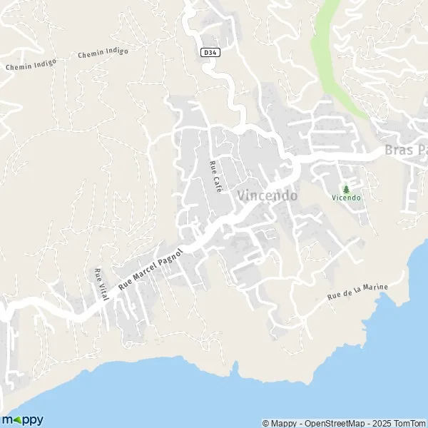 Carte Vincendo, 97480 Saint-Joseph