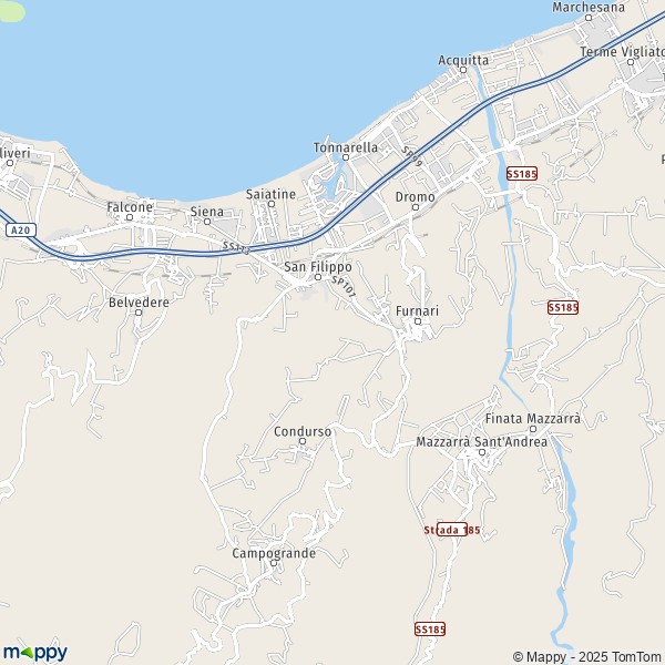 La carte pour la ville de Furnari 98054