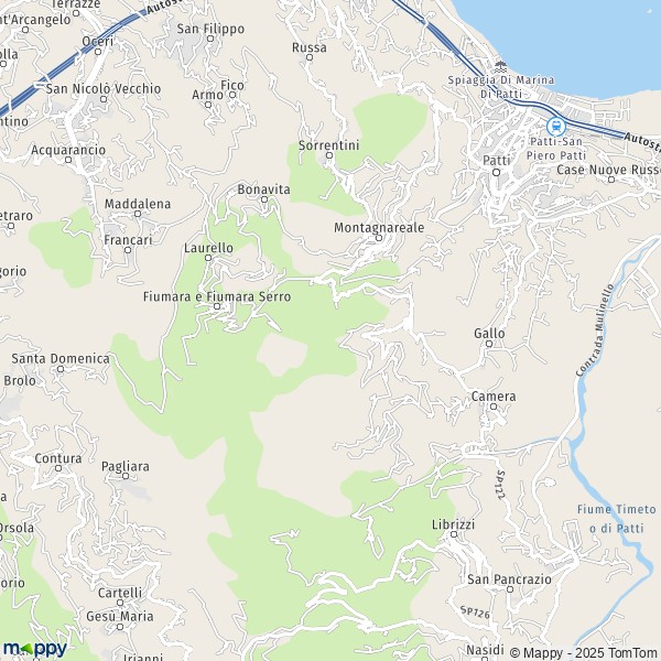 La carte pour la ville de Montagnareale 98060