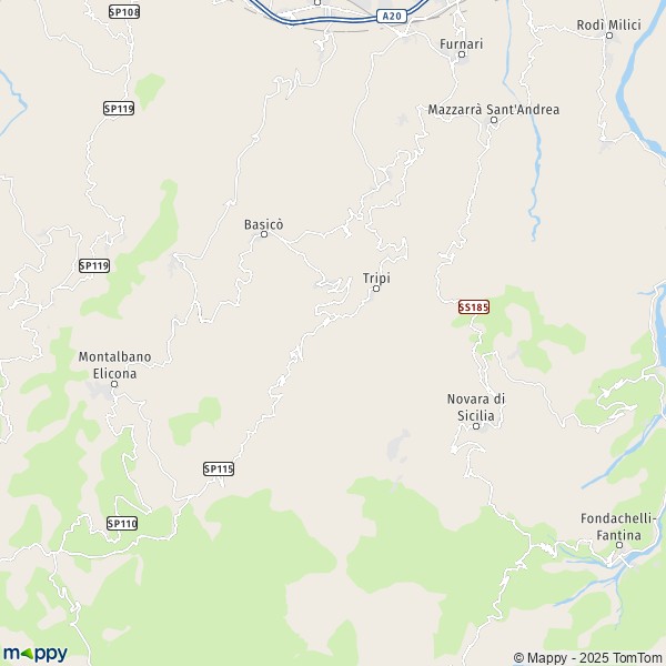 La carte pour la ville de Tripi 98060