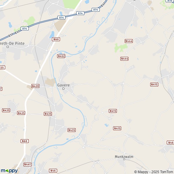 La carte pour la ville de 9810-9890 Gavere
