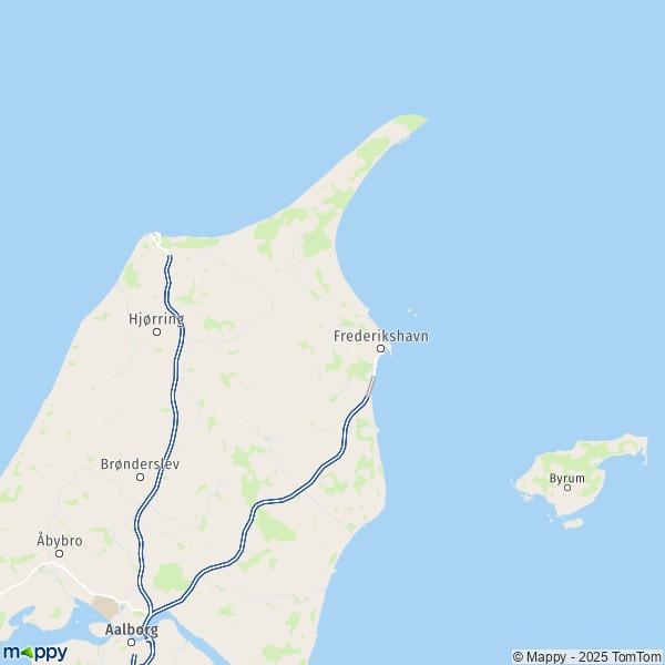 La carte pour la ville de Frederikshavn 9900