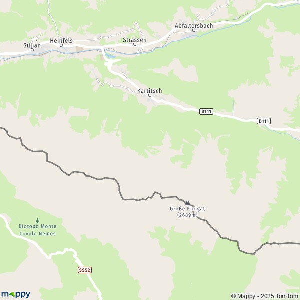 La carte pour la ville de Kartitsch 9918-9941