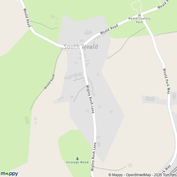 Carte South Weald, Brentwood CM14 5