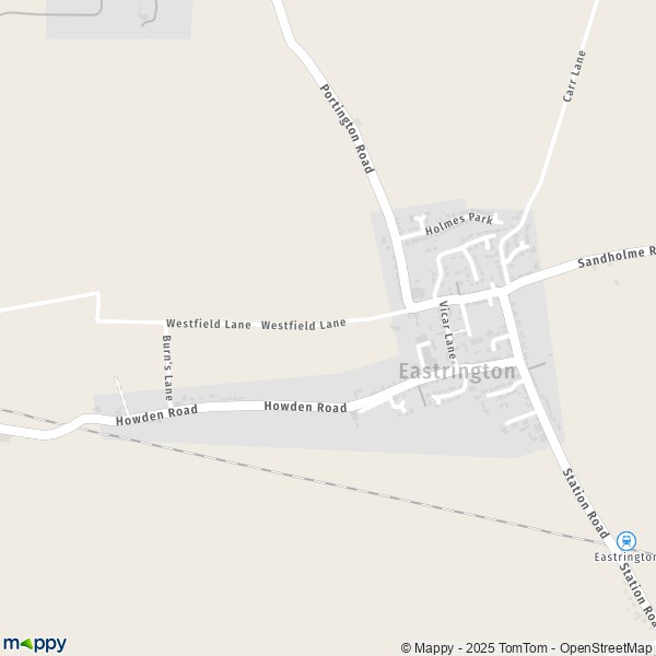 Carte Eastrington, East Riding of Yorkshire DN14 7
