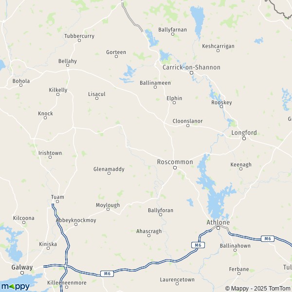 La carte pour la ville de Roscommon F42-N41