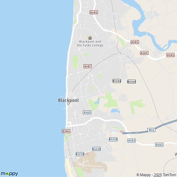 La carte pour la ville de Blackpool FY1 1-FY6 7