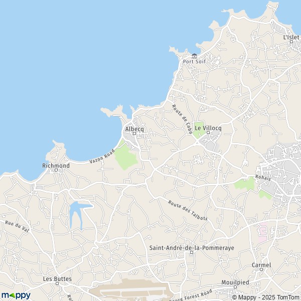 La carte pour la ville de Sainte-Marie-du-Câtel GY3 5-GY7 9