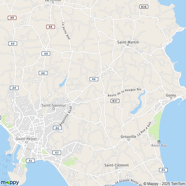 La carte pour la ville de Saint-Sauveur JE2 4-JE3 9