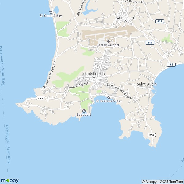 La carte pour la ville de Saint-Brélade JE3 7-JE3 8