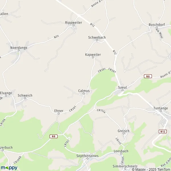 La carte pour la ville de Saeul L-4811-L-8561