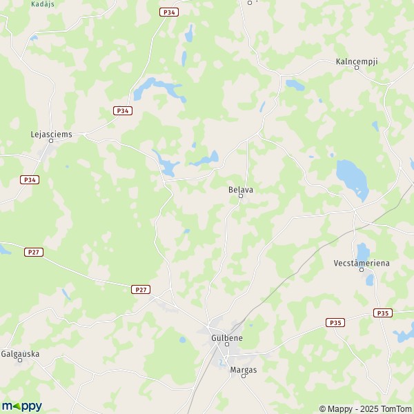 La carte pour la ville de Beļavas pagasts LV-4409-LV-4417