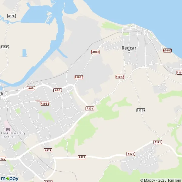 Carte Redcar, Redcar and Cleveland TS10 4