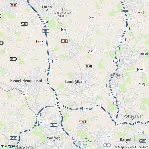 La carte pour la ville de London Colney, Saint Albans AL2 1