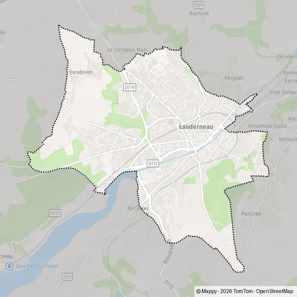 Carte Allée de l'Élorn, 29800 Landerneau