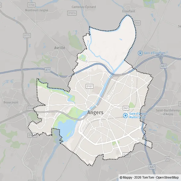 Carte Allée François Mitterrand, 49100 Angers