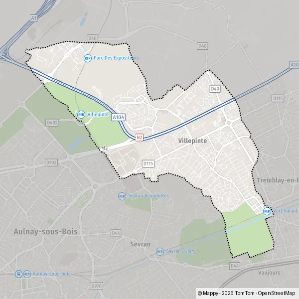 Carte Allée Jean-Jacques Rousseau, 93420 Villepinte