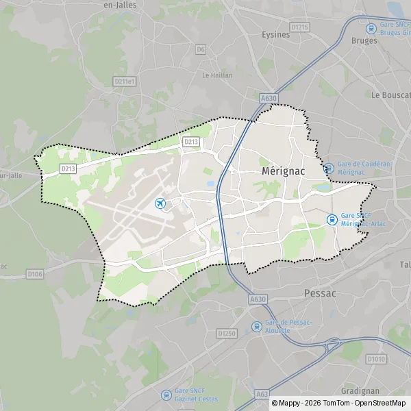 Carte Avenue Charles Lindbergh, 33700 Mérignac