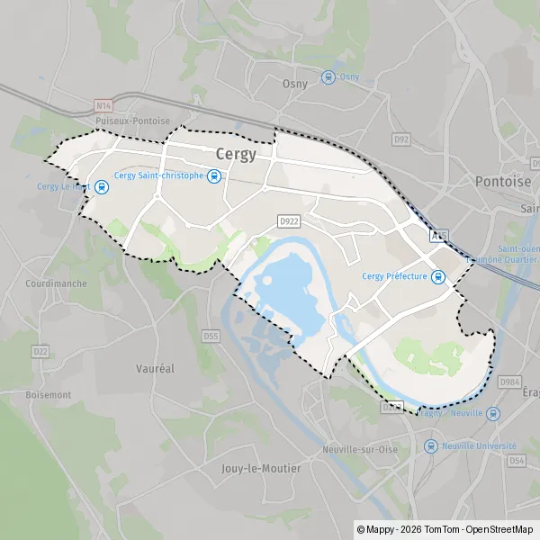 Carte Avenue de l'Entreprise, 95800 Cergy