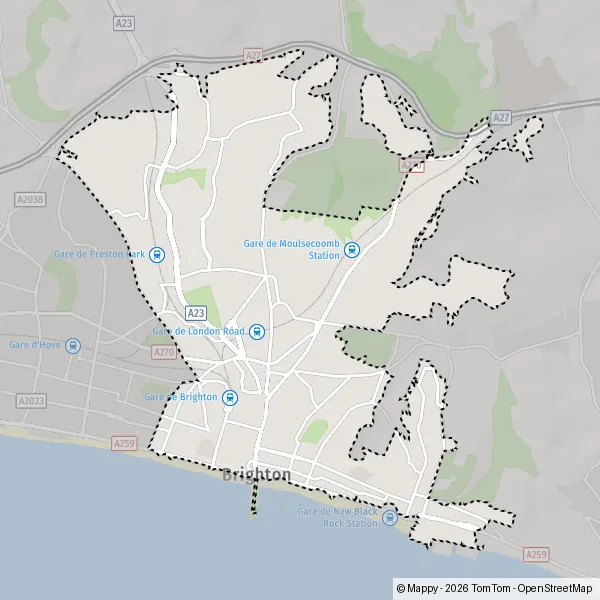 Plan Brighton : carte de Brighton (BN2 1) et infos pratiques