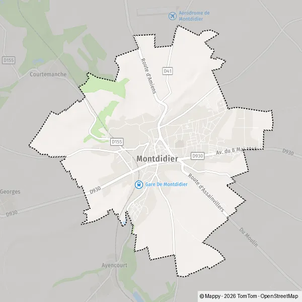 Carte Chemin des Catiches, 80500 Montdidier
