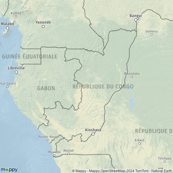 La carte du pays Congo-Brazzaville