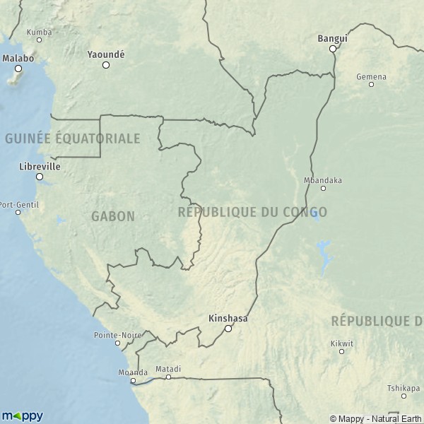 La carte du pays Congo-Brazzaville