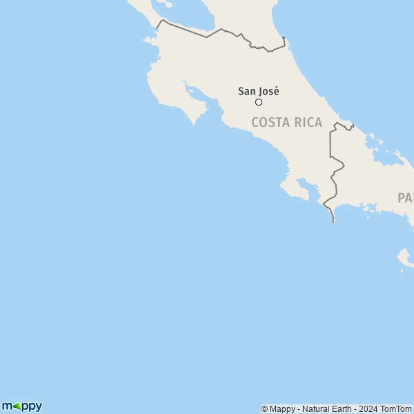 La carte du pays Costa Rica